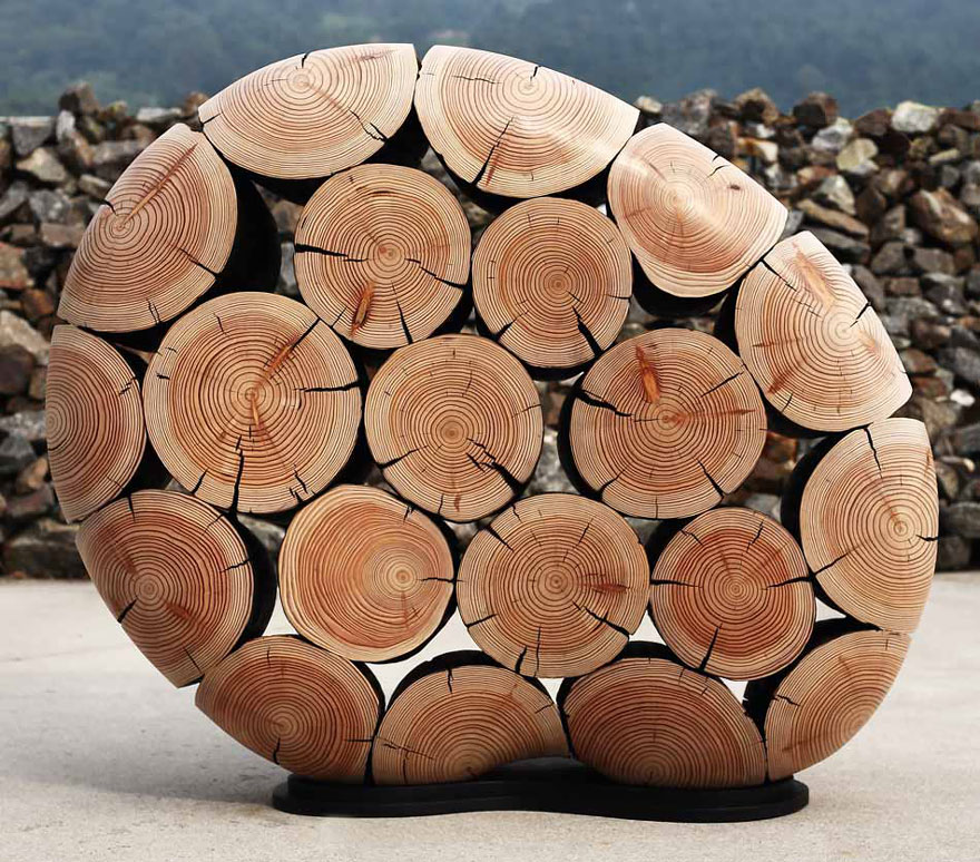 Tree Trunks to Stunning Wood Sculptures By Lee Jae Hyo 17